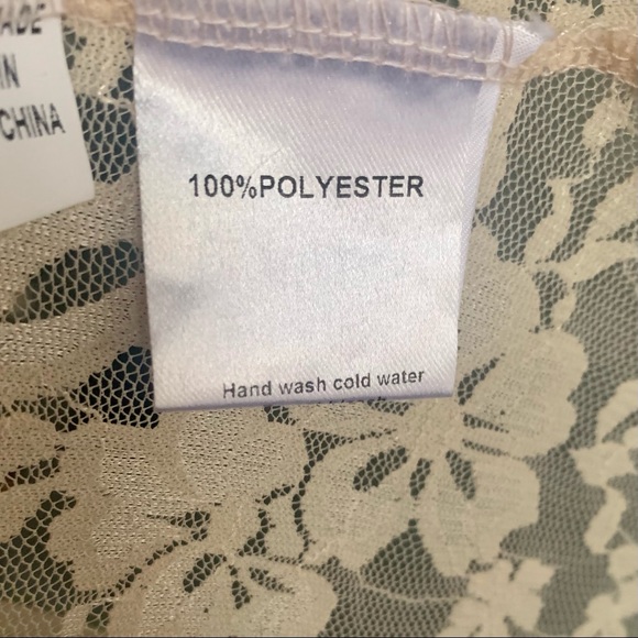 Passion Concept Lace Duster Cardigan – High Collar, Embroidered Sheer-Size M - Picture 11 of 11